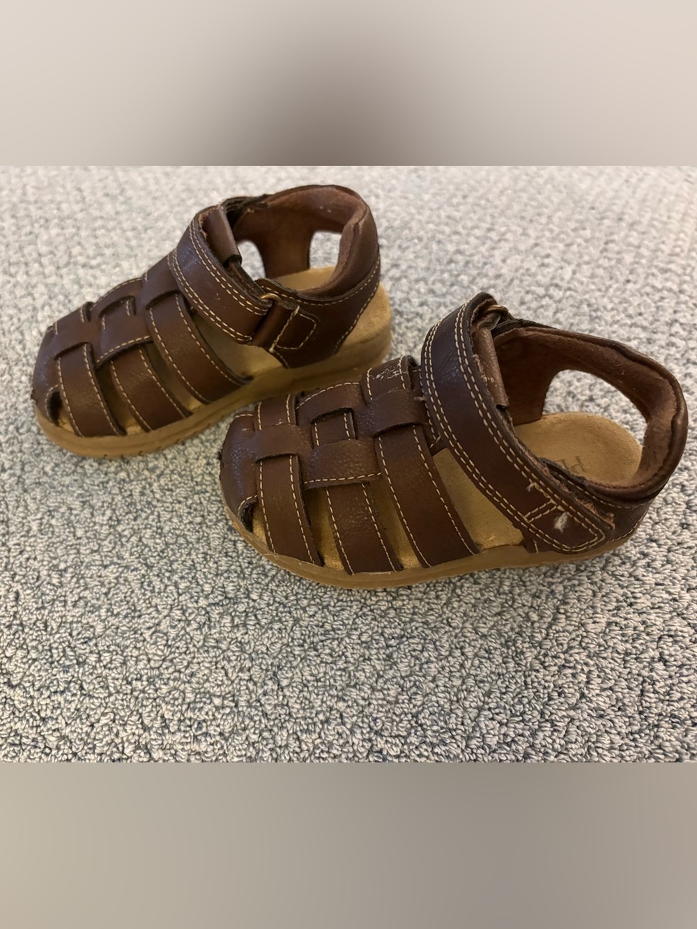 The Children's Place Brown Leather Fisherman Sandals